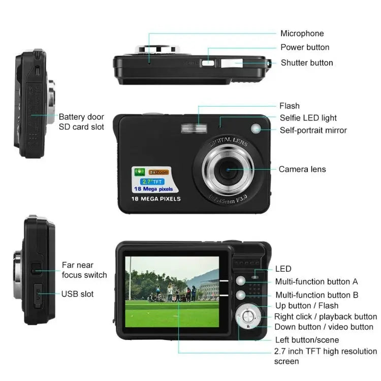 48 Million Pixel CCD HD Digital Camera Retro Self-Portrait Video Camera Mira Sales