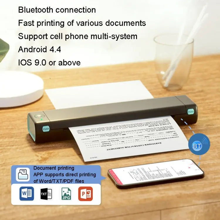 M08F Bluetooth Wireless Handheld Portable Thermal Printer, Black Green A4 Version, Black A4 Version, White A4 Version, White Orange A4 Version, Green A4 Version, Pink A4 Version, Gray A4 Version, Silver A4 Version, Black Green Letter Version           ... Mira Sales