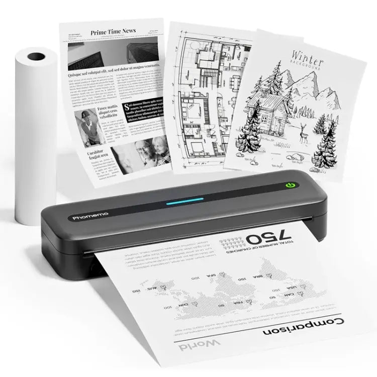 Phomemo M832 300dpi Wireless Thermal Portable Printer, Size: Letter Version(Gray) Vitrax