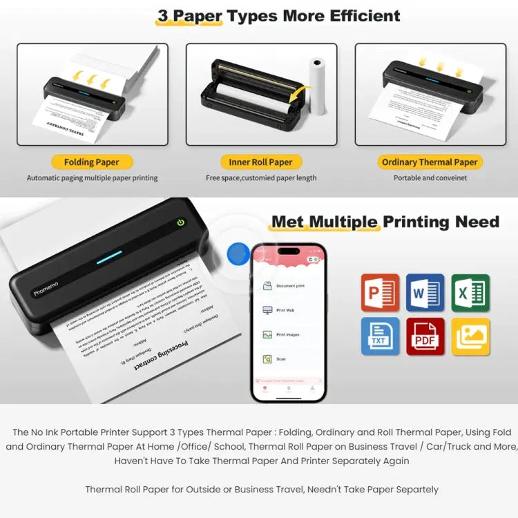 Phomemo M832 300dpi Wireless Thermal Portable Printer, Size: Letter Version(Gray) Vitrax