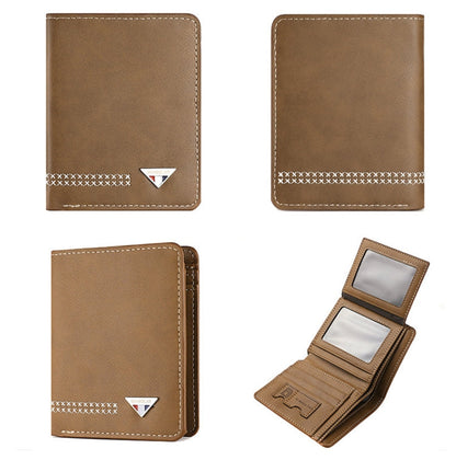 DEABOLAR Men Wallet Retro Casual Short Multi-card Holder Driver License Case(Brown)