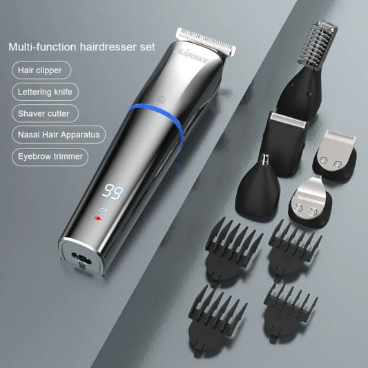MARSKE 6 In 1 Hair Clipper Grooming Set Rechargeable Razor Carving Nose Hair Trimmer EU Plug