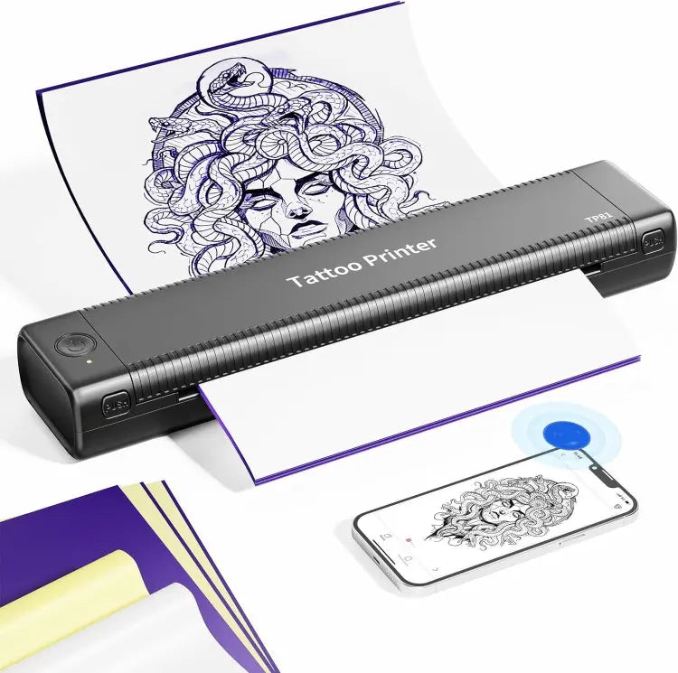 Phomemo TP81 A4 Wireless Thermal Printer Tattoo Template Printer(Black) Vitrax