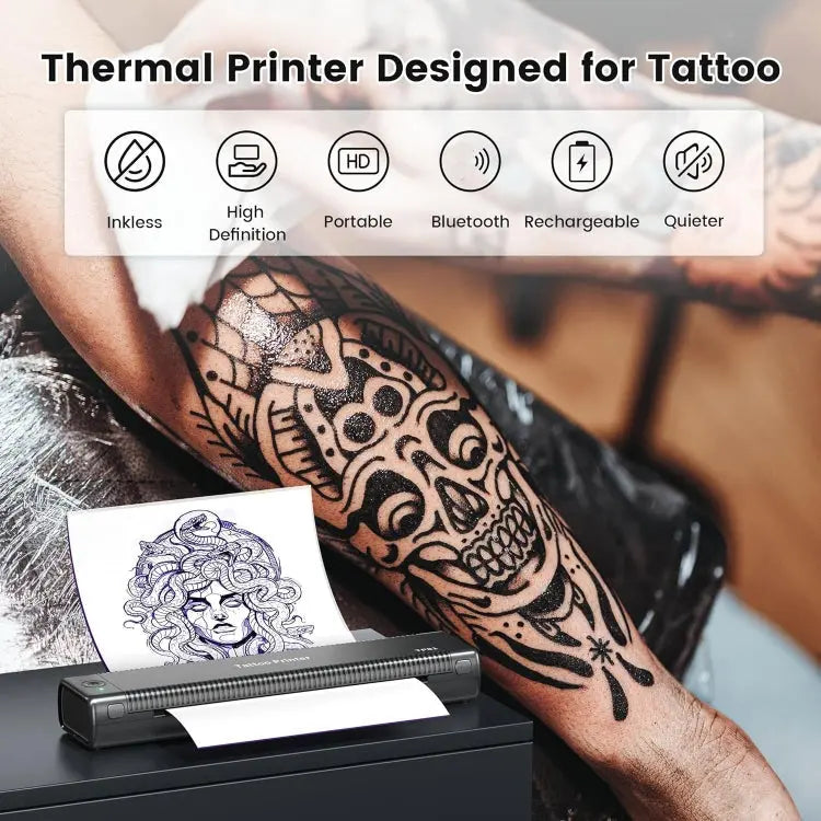 Phomemo TP81 A4 Wireless Thermal Printer Tattoo Template Printer(Black) Vitrax