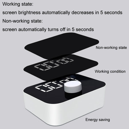 YS LED Rotating Timer IlSent Kitchen Time Manager(White)