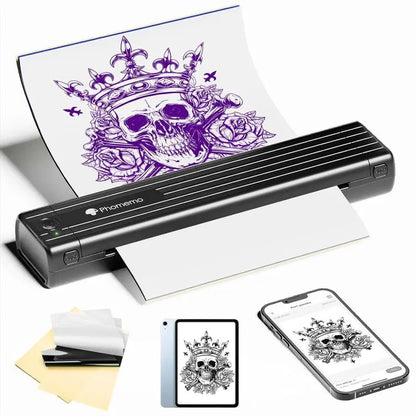 Phomemo TP83-BK Wireless Tattoo Stencil Printer With 10pcs Transfer Paper(Black) Vitrax
