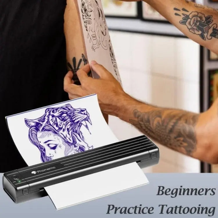 Phomemo TP83-BK Wireless Tattoo Stencil Printer With 10pcs Transfer Paper(Black) Vitrax