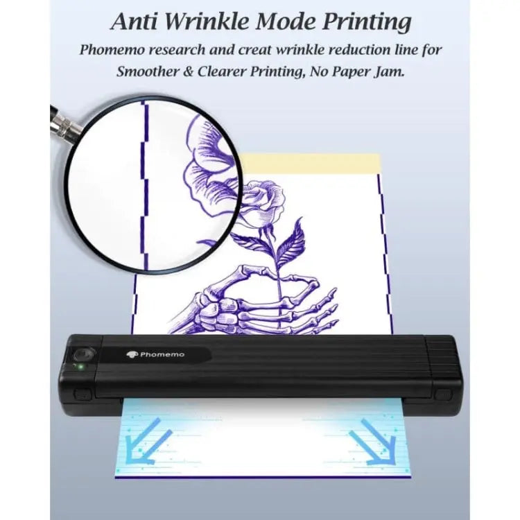 Phomemo TP83-BK Wireless Tattoo Stencil Printer With 10pcs Transfer Paper(Black) Vitrax