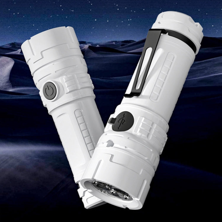 E-SMARTER SD-14 4 Holes Outdoor Portable Torch Metal Pen Clip Light Lightweight Mini Pocket Rechargeable Emergency Flashlight
