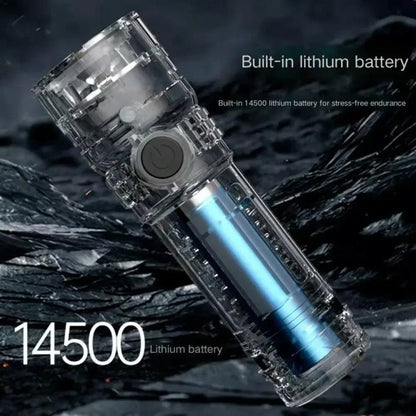 E-SMARTER SD-14 4 Holes Outdoor Portable Torch Metal Pen Clip Light Lightweight Mini Pocket Rechargeable Emergency Flashlight