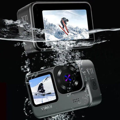 VIRAN V11 Dual-Color Screen 5K HD IP68 Waterproof Six-Axis Anti-Shake Sports Camera(Black) Vitrax