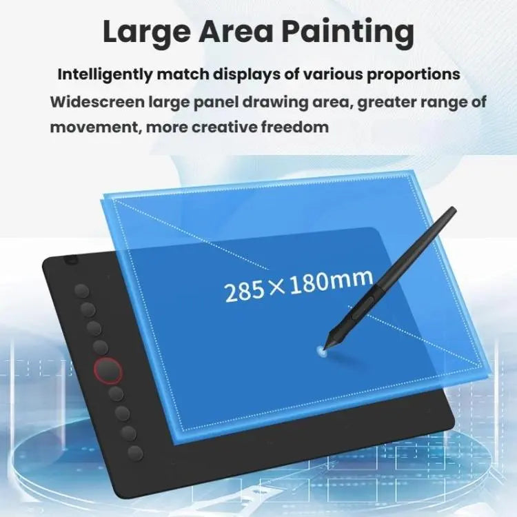 10Moons I6 Digital Drawing Tablet Compatible With Mobile Phones Computers(Black) Vitrax