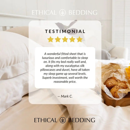 Fitted Sheet in Grey (Eucalyptus Silk) Ethical Bedding™