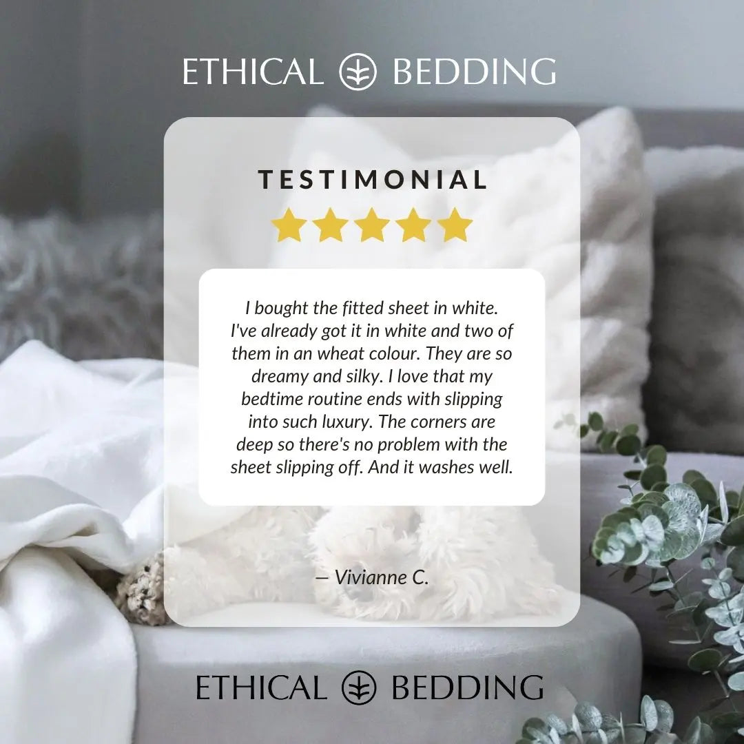 Fitted Sheet in Grey (Eucalyptus Silk) Ethical Bedding™
