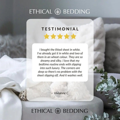 Fitted Sheet in Grey (Eucalyptus Silk) Ethical Bedding™