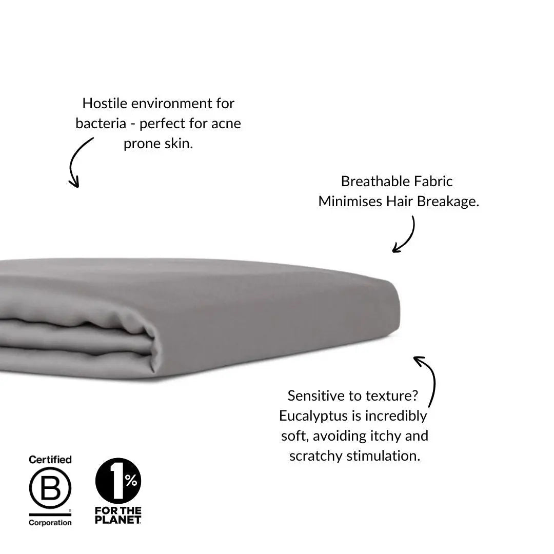 Fitted Sheet in Grey (Eucalyptus Silk) Ethical Bedding™