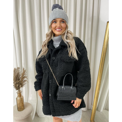 Button Down Collared Winter Coat Jacket