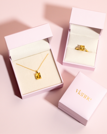 Amethyst Pendant Necklace in 18k Rose Gold Vermeil