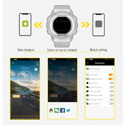 NORTH EDGE AK Bluetooth Multi-function Smart Watch with LED Backlit, Support Incoming Call Reminder, Smart Stopwatch, Information Reminder, AK Mira Sales