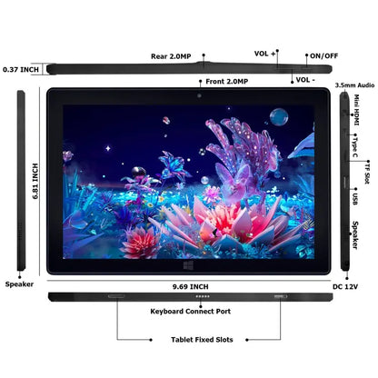 Windows 10, Intel Celeron J3455 Quad Core, Support TF Card & HDMI & Bluetooth & Dual WiFi, with Keyboard, N4000 4-Core 8GB+128GB with Keyboard Mira Sales