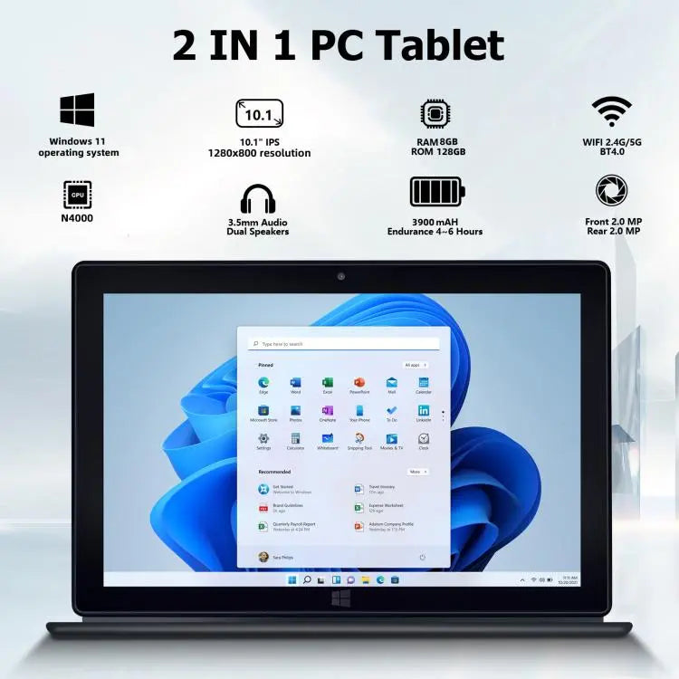 Windows 10, Intel Celeron J3455 Quad Core, Support TF Card & HDMI & Bluetooth & Dual WiFi, with Keyboard, N4000 4-Core 8GB+128GB with Keyboard Mira Sales