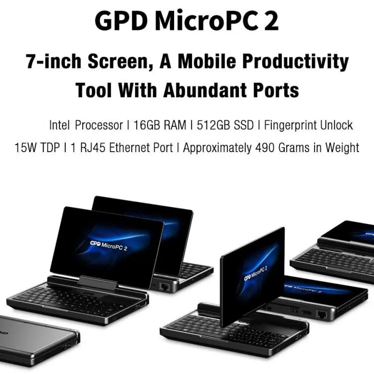 GPD MicroPC 2 Handheld Gaming PC, 16GB+512GB, 7 inch Windows 11 Pro Intel Processor N250, US Plug, WMC2573AU, WMC2573EU, WMC2573UK, WMC2573US Mira Sales