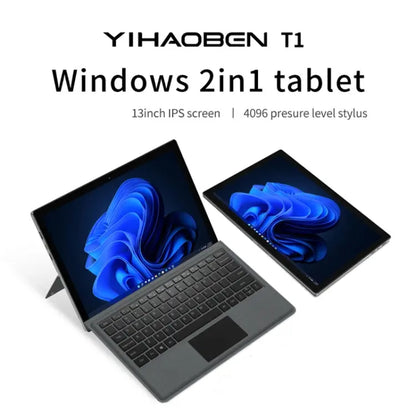 ONE-NETBOOK T1 2 in 1 Tablet PC, 13 inch, 8GB+512GB, Windows 11 Intel Pentium Gold 8505, Turbo Max 4.4GHz, with Keyboard, Support Wi-Fi6 & BT(Grey) Vitrax
