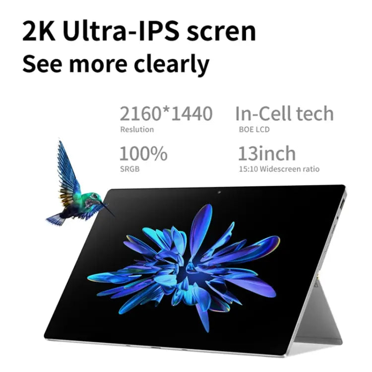ONE-NETBOOK T1 2 in 1 Tablet PC, 13 inch, 8GB+512GB, Windows 11 Intel Pentium Gold 8505, Turbo Max 4.4GHz, with Keyboard, Support Wi-Fi6 & BT(Grey) Vitrax