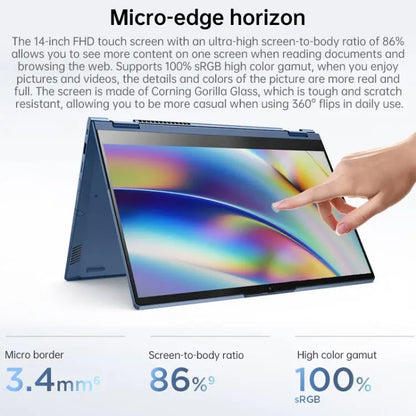 Lenovo ThinkBook 14s Yoga 1JCD Laptop, 14 inch, 16GB+512GB, Windows 10 Professional Edition, Intel Core i5-1135G7 Quad Core up to 4.2GHz, Support WiFi 6 & Bluetooth & HDMI, US Plug (Blue) Vitrax