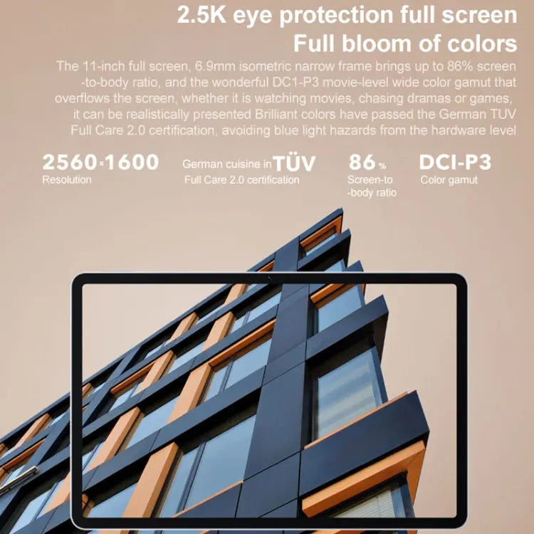 Honor Tablet V7 Pro WiFi BRT-W09, 11 inch, 8GB+128GB, MagicUI 5.0(Android R) MediaTek 1300T Octa Core, Support Dual WiFi / Bluetooth / GPS, Not Support Google Play(Silver) Vitrax