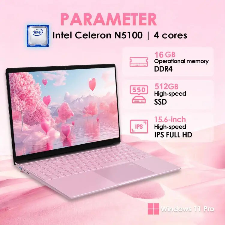 GXMO T152J 15.6 inch Laptop, 16GB+512GB, Windows 11 Pro Intel Celeron N5100 Quad Core, Support Fingerprint Unlock, UK Plug, 16GB+512GB, UK Plug Great Deal Offers