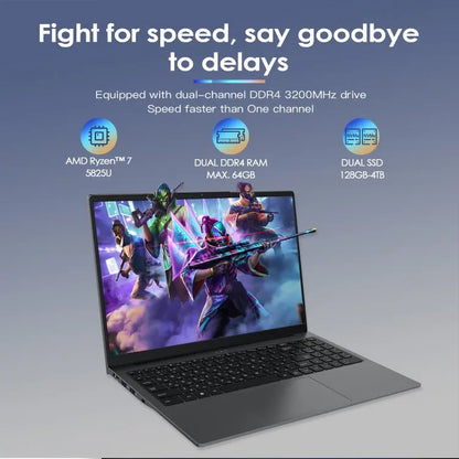 GXMO G156 15.6 inch Laptop, 16GB+512GB, Windows 11 AMD Ryzen 7 5825U Octa Core, Support Fingerprint Unlock, US Plug, 32GB+1TB Mira Sales