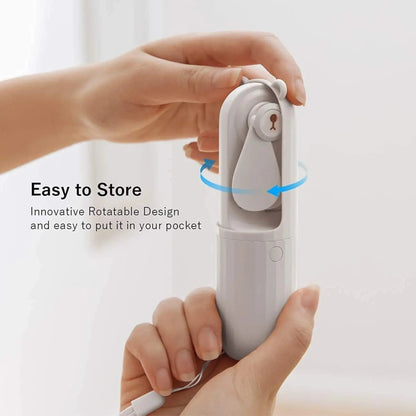 Rechargeable Hand Held Pocket Fan for Personal Cooling with Medium and High Fan Speeds and Optional Portable Power Bank Senelux