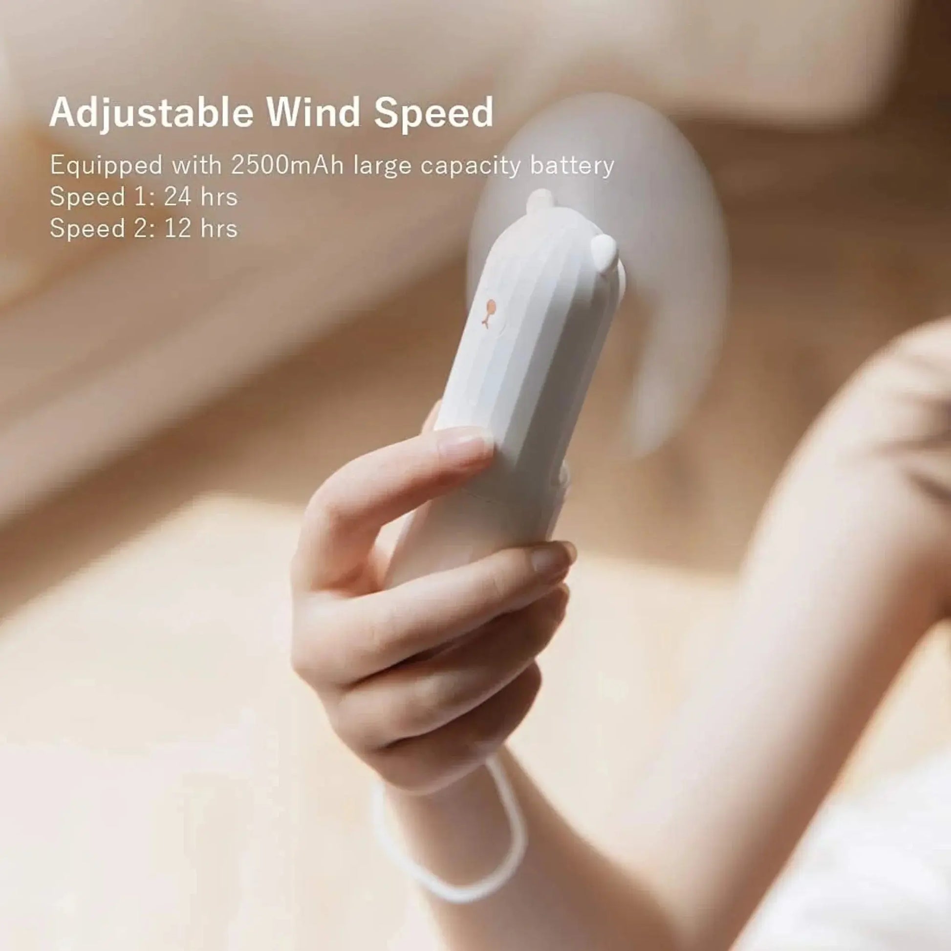 Rechargeable Hand Held Pocket Fan for Personal Cooling with Medium and High Fan Speeds and Optional Portable Power Bank Senelux