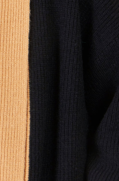 Yumi Black Open Cardigan With Contrast Border