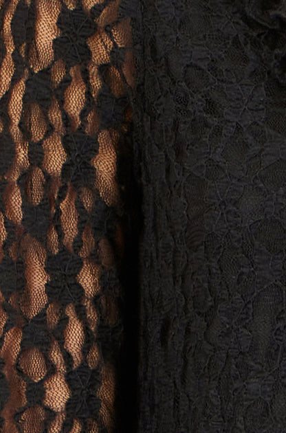 Yumi Black Ruffle Lace Top