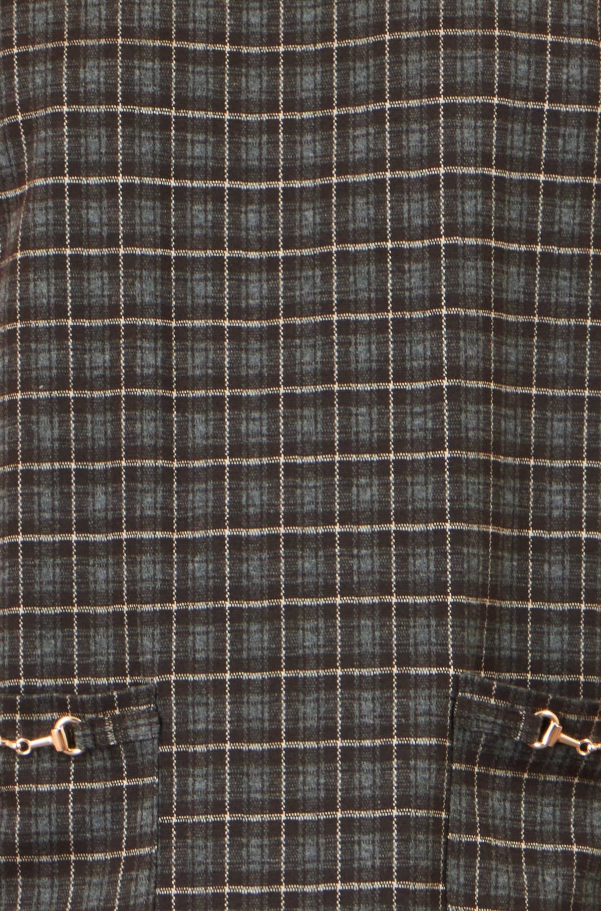 Yumi Brown Check Tunic With Buckles