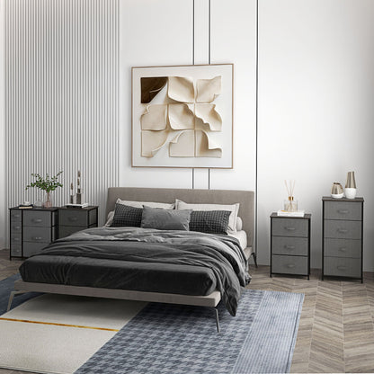 HOMCOM Chest of Drawers with 7 Dresser Drawers for Home Bedroom, Dark Grey