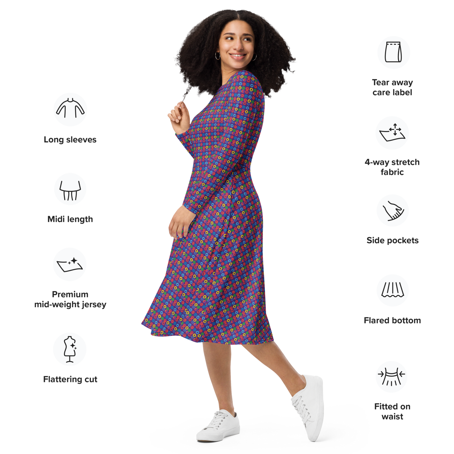 Creator long sleeve midi dress