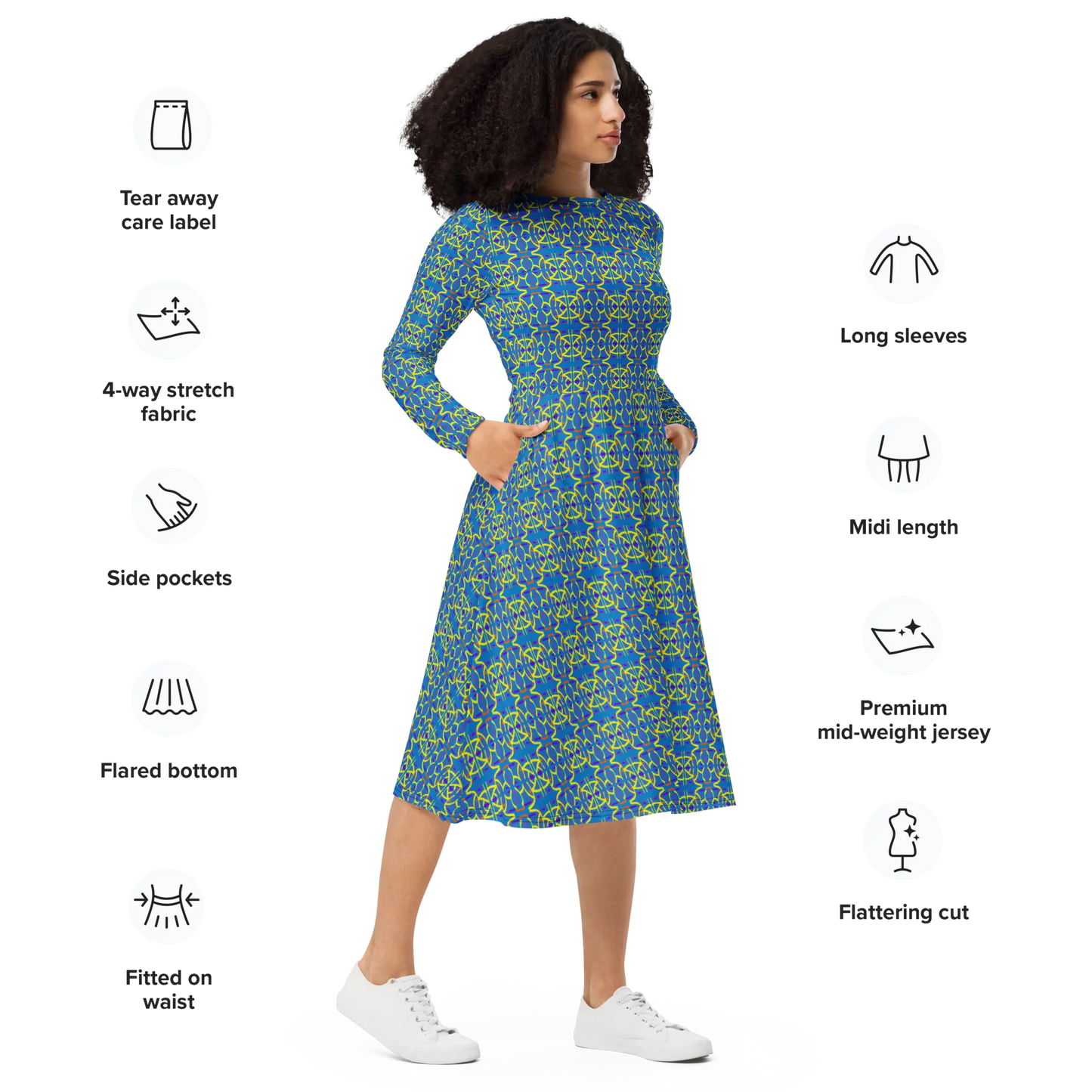 Direct long sleeve midi dress elte26 giftshop - elte26 Limited