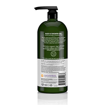 Avalon Organics Lavender Bath & Shower Gel, 32 oz – Organic Lavender Cleanse