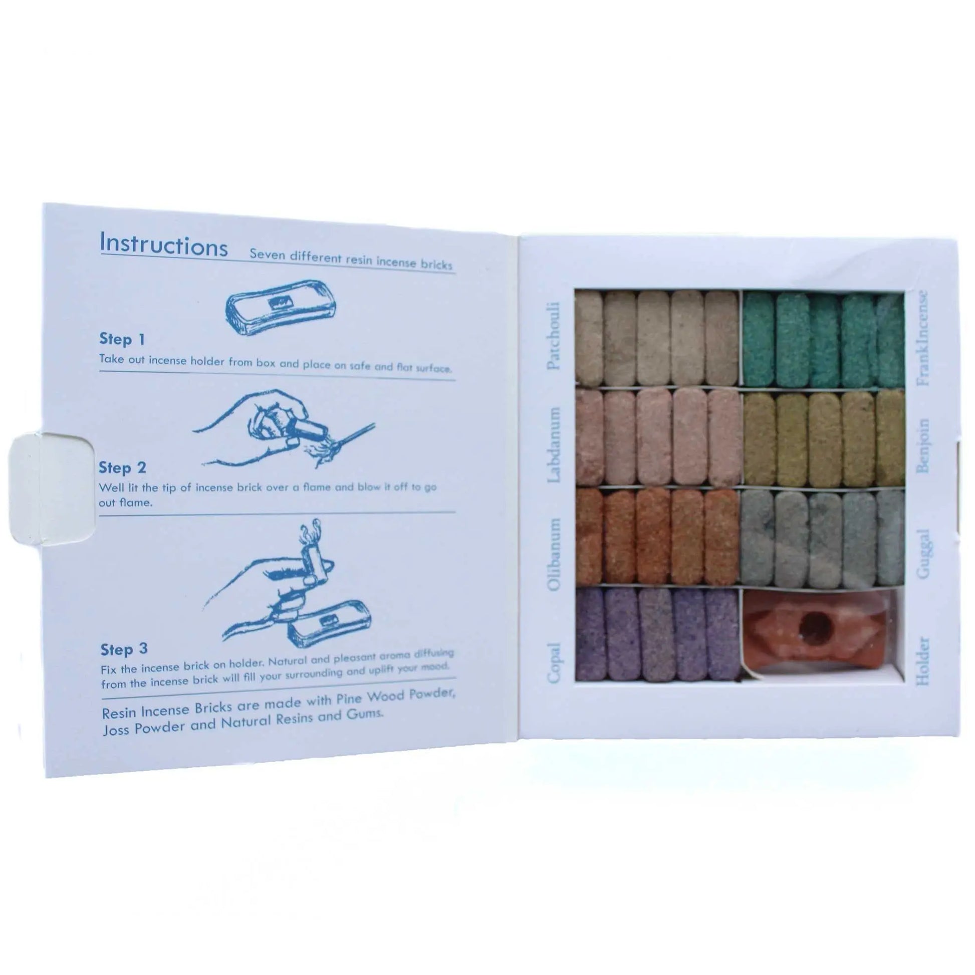 Display Set of 70 Incense Smudge Bricks and Burner - Wild West Scents & Soaks