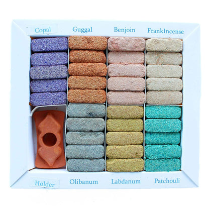 Display Set of 70 Incense Smudge Bricks and Burner - Wild West Scents & Soaks