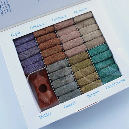 Display Set of 70 Incense Smudge Bricks and Burner - Wild West Scents & Soaks