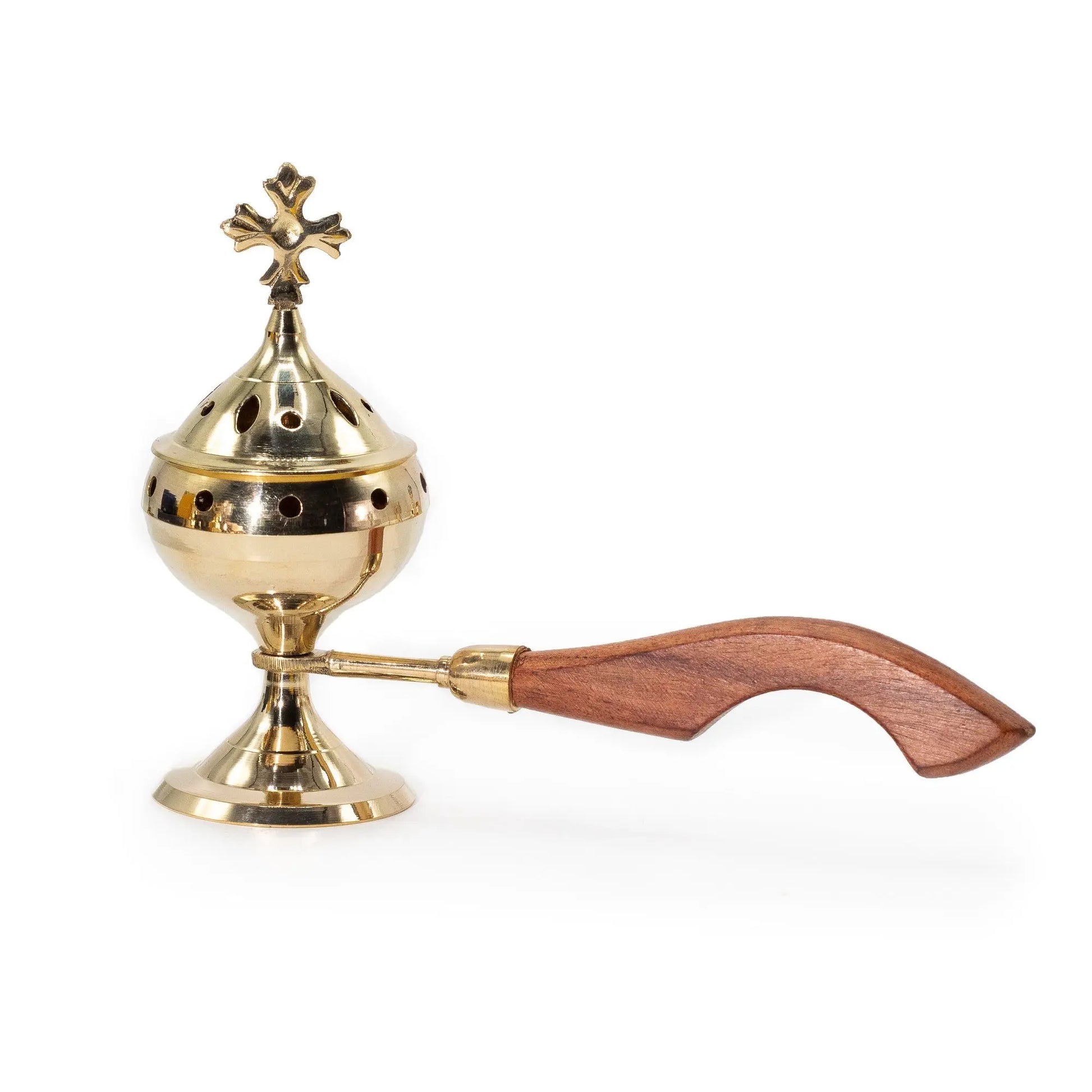 Censer Incense Burner with Wooden Handle - Cross Blue Pirate