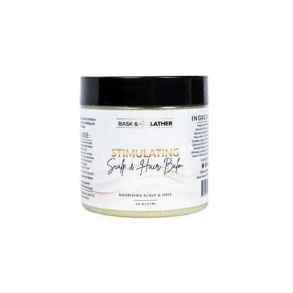 Bask & Lather Stimulating Scalp & Hair Balm for Hair Growth – Mango & Shea Butter, Peppermint & Rosemary, Vitamin E | 6 oz British Harmonia | Natural Makeup & Fragrance by British Harmonia UK
