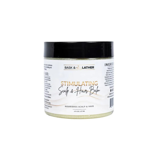 Bask & Lather Stimulating Scalp & Hair Balm for Hair Growth – Mango & Shea Butter, Peppermint & Rosemary, Vitamin E | 6 oz British Harmonia | Natural Makeup & Fragrance by British Harmonia UK