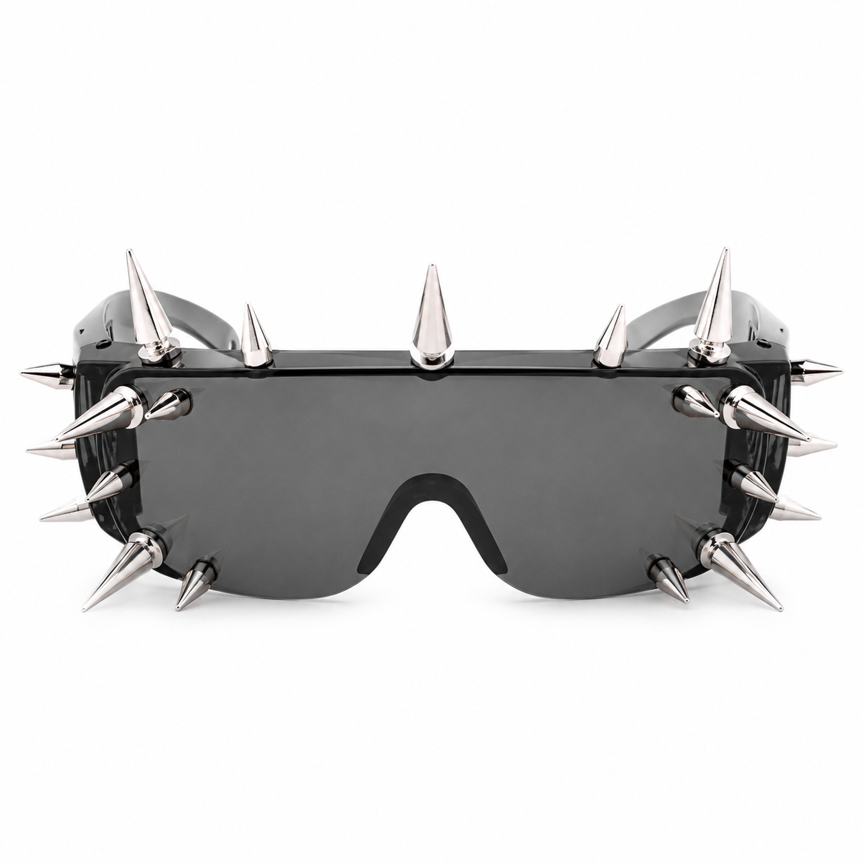 Black Punk Spike Shield Glasses