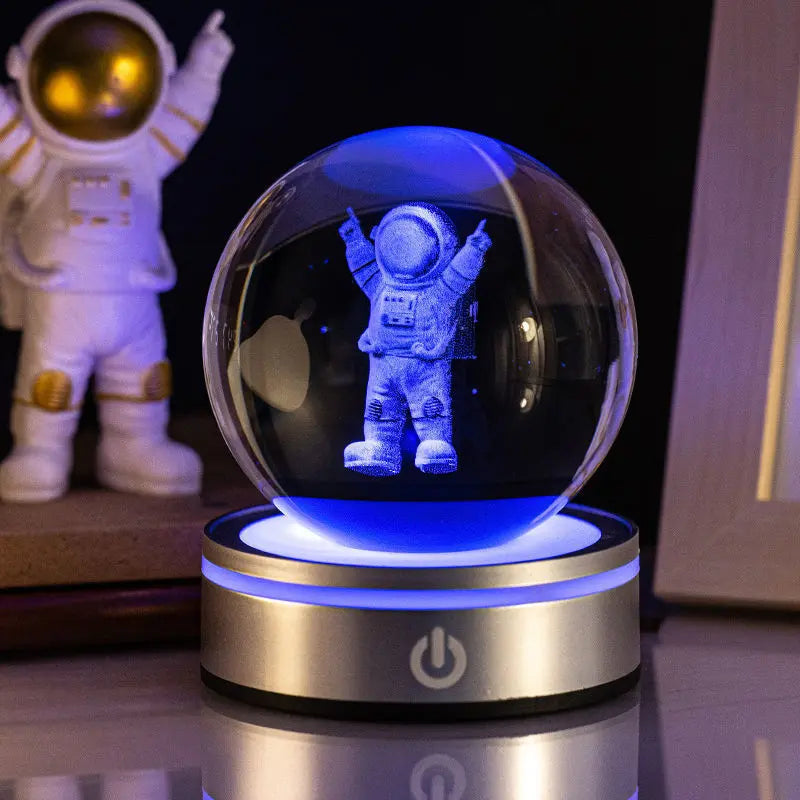 Creative 3D Inner Carving Luminous Crystal Ball Colorful Gradient Small Night Lamp Home Decorations Gifts Selection Michan Direct