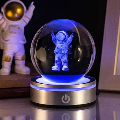 Creative 3D Inner Carving Luminous Crystal Ball Colorful Gradient Small Night Lamp Home Decorations Gifts Selection Michan Direct